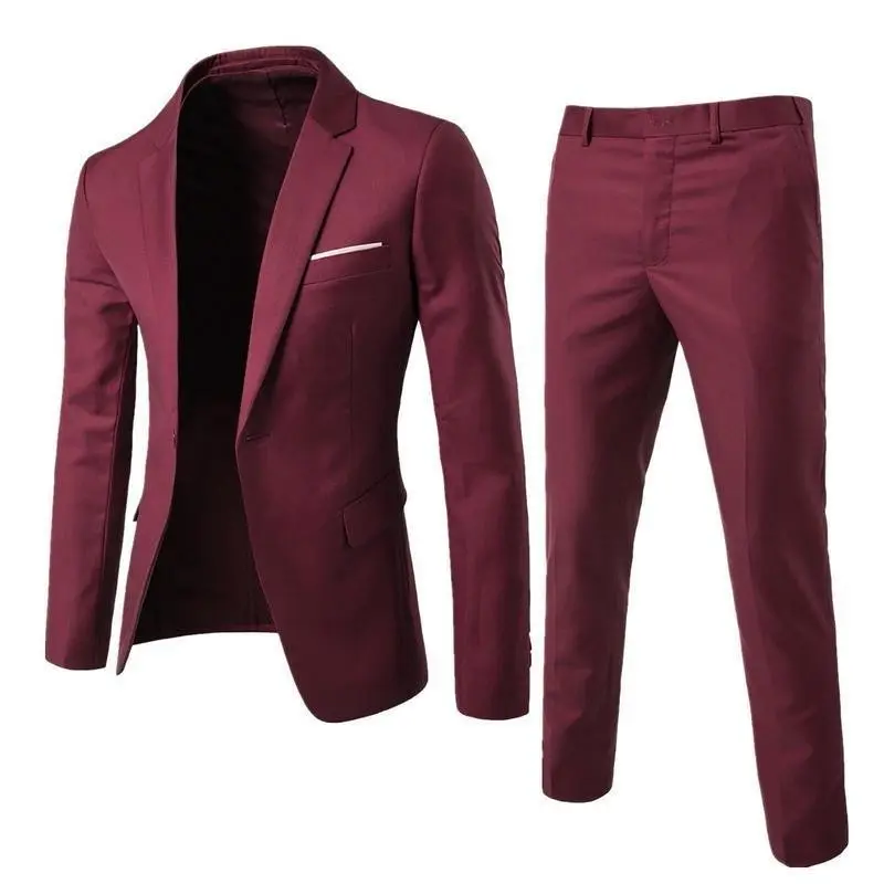 2025 men's suits two piece business suits for men small suits for men slim fit best man groom wedding dress  Gamis Black