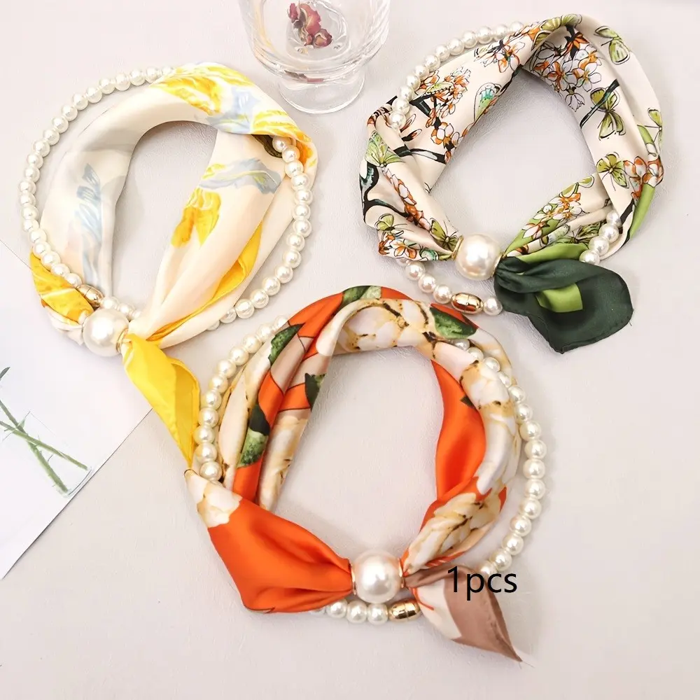 New Silk Scarf Decoration, Versatile European and American Style, Luxury and Literary Neck Warmer, 1 Piece Set, Fashion Accessory