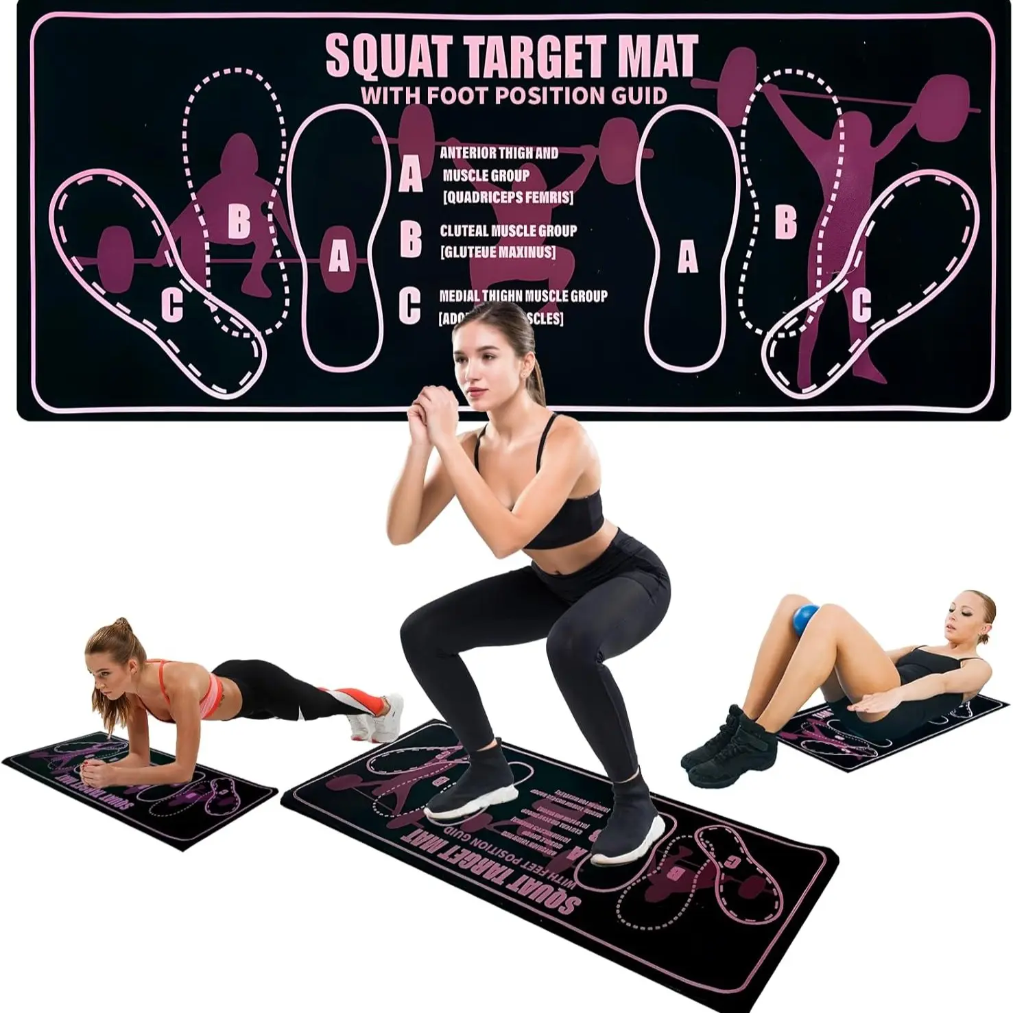 Deep Squat Fitness Diatomaceous Earth Mat, Simple Solid Color Dirt-Resistant Noise-Dampening Foot Pad, Training Gym Mat, 3mm Thickness, 30x13.8 Inches