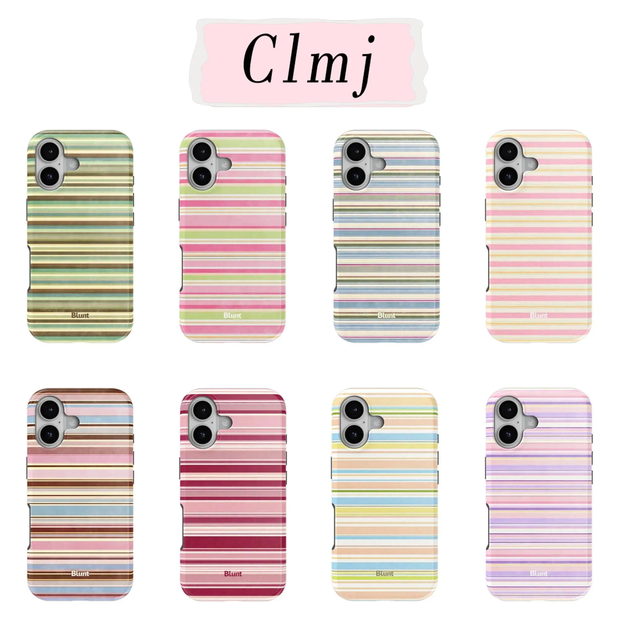 Luxury Clmj Cute Striped Phone Case, Dual-Layer Protective Case for iPhone 11–17 Pro Max/Plus Series and Samsung Galaxy S23–S25 Series