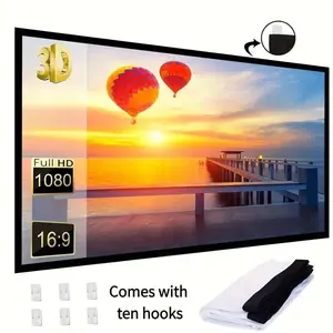 100-inch3D projection screen, suitable for home theater and outdoor/indoor projectors, portable and foldable screen, a must-have  screen for projectors, making projections clearer