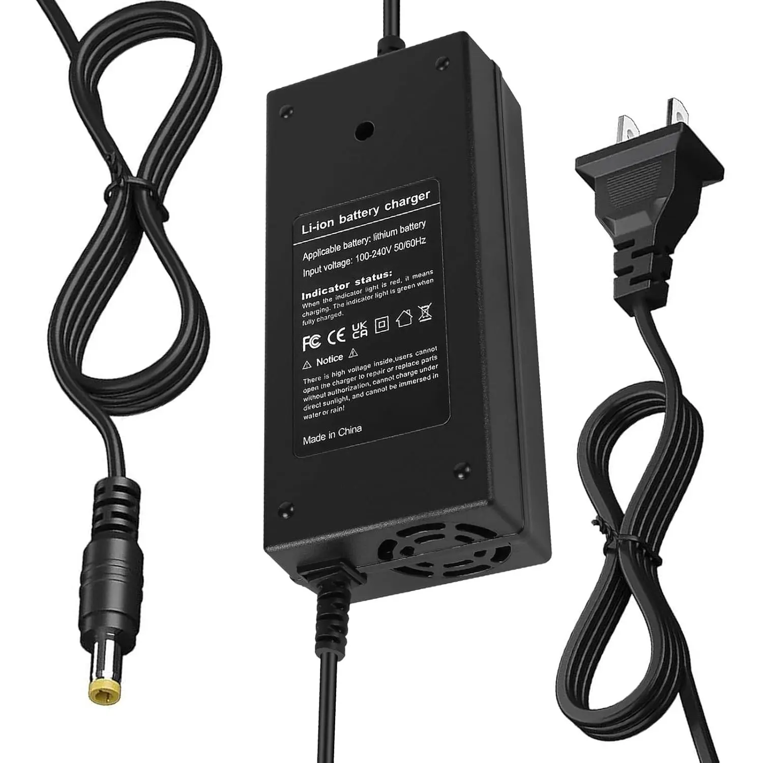 24V (Max 29.4V) 2A Charger AC DC Power Adapter Replacement for 24V 25.2V 25.9V Volt hoverstar 7S Lithium Li-ion Battery, DC Plug with 5.5 x 2.1 mm / 5.5 x 2.5 mm Tip Port