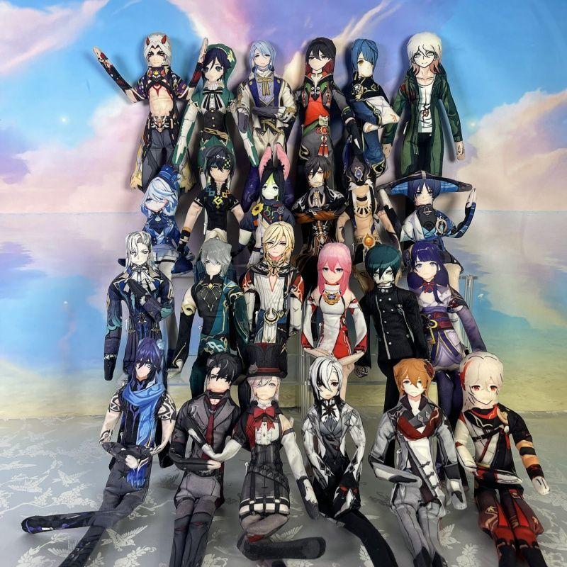 Game Genshin Impact Wanderer Xiao Morax Cosplay Plush Cotton Doll Slender Twistable Shape Room Decoration Abstract Model Gift