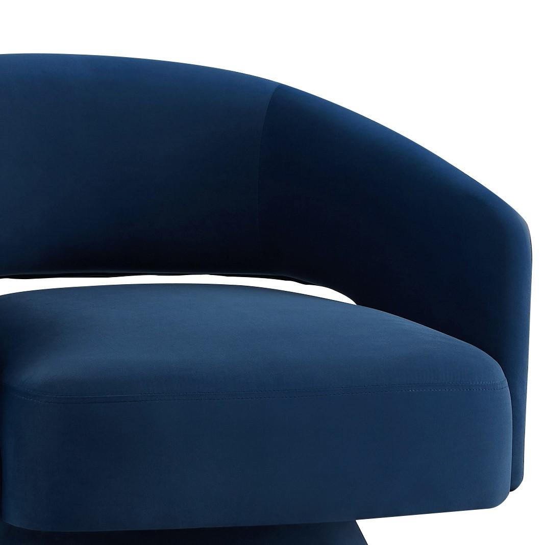 Modern Swivel Barrel Chair, Upholstered Velvet Round Accent Chairs,360 Degree Comfy Swivel Chair With Open Backrest, Single Chair Armchair For Living Room Bedroom,Navy/Yellow/Dark Gray/Taupe/Rose Pink