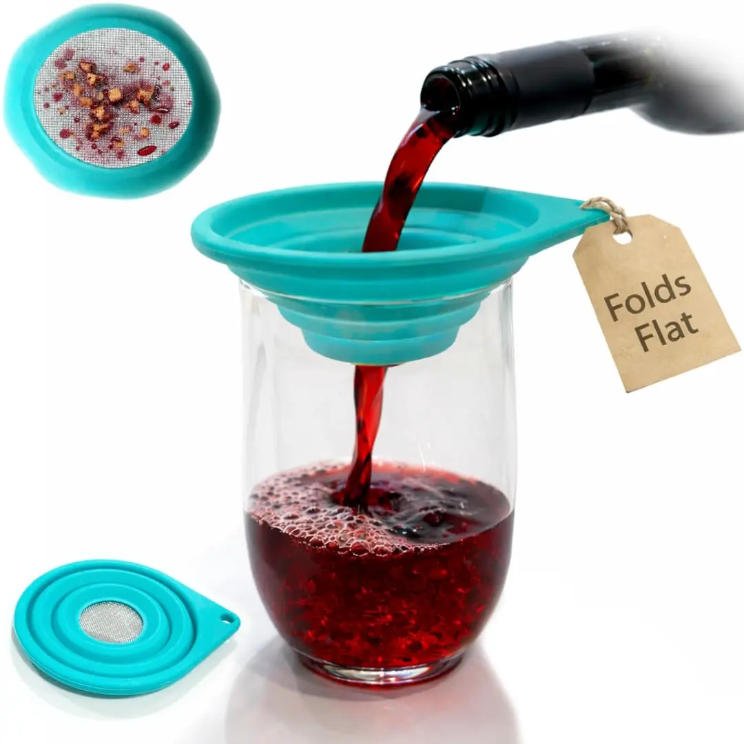 Ultra Fine Mesh Strainer, Collapsible, Small 4 Inch  Funnel with 316 Stainless Steel Sieve,  Strainer for Loose Leaf , Pour Over Coffee, ,  for Kitchen, Travel, Camping, RV