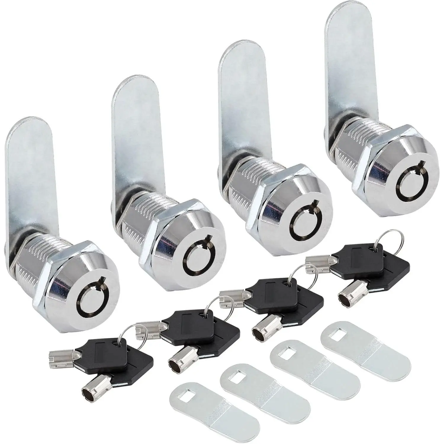 4 Pack 3/4 Inch Tubular Cam Lock Keyed Alike with 8 Keys for RV Cabinet Mailbox