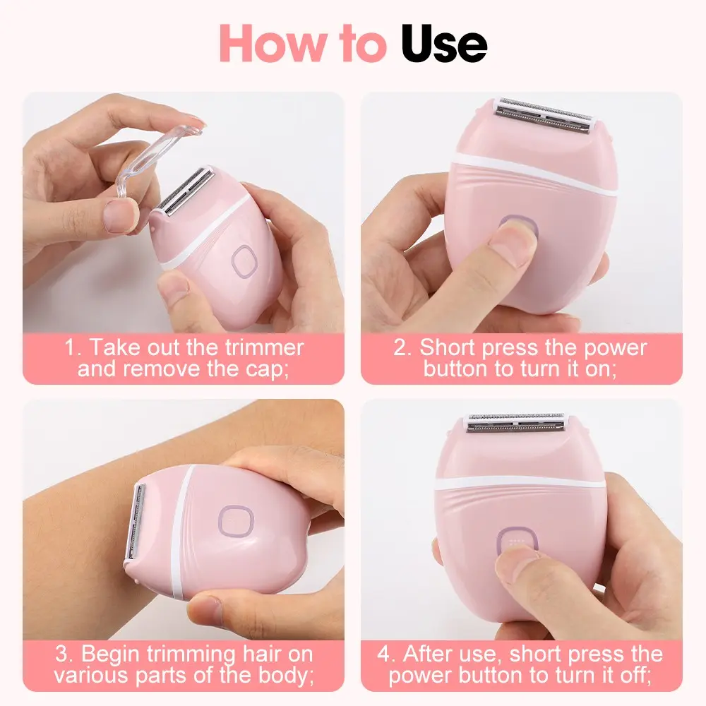 Rechargeable Triple-In-One Women's Electric Shaver, Floating Mesh Blade, Washable, 500mah Lithium Battery, 2-Hour Fast Charge, 90-Minute Runtime, USB Rechargeable Shaver