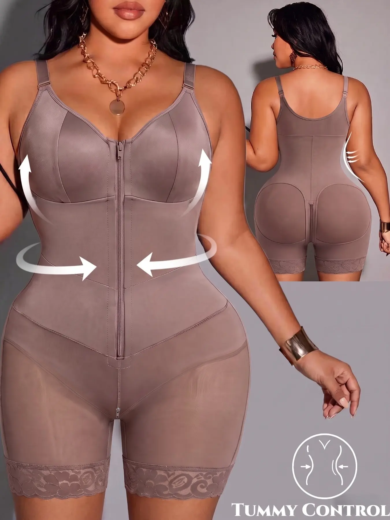 Women's Firm Waist And Lift Buttocks Shapewear Bodysuit, Compression Tummy Tuck, Colombian Shapewear, Adjustable Shoulder Strap Bodysuit, Compressing Jumpsuit, High Compression Bodysuits, Underwear, Daily Wear & Fitness