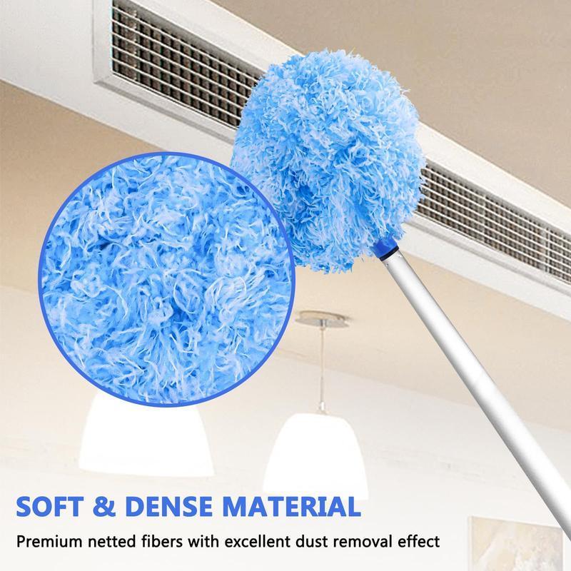 Feather Dust Wall Ceiling Fan Duster with Extension Pole – Microfiber Washable Cleaner for High Ceilings & Fan Blades, Dust Removal Brush, High Ceiling Cleaning, Household Cleaning Tool, Ready for Summer