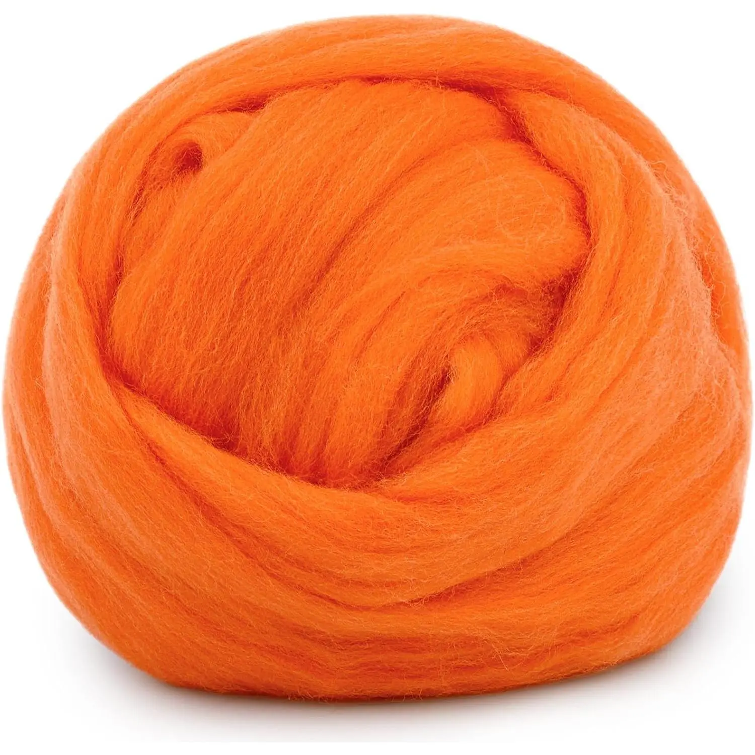 1.76oz Orange-Red Wool Roving, Needle Felting Wool |   Wool for Needle Felting Wet /Dry Felting Handcrafts and Spinning Felting Supplies