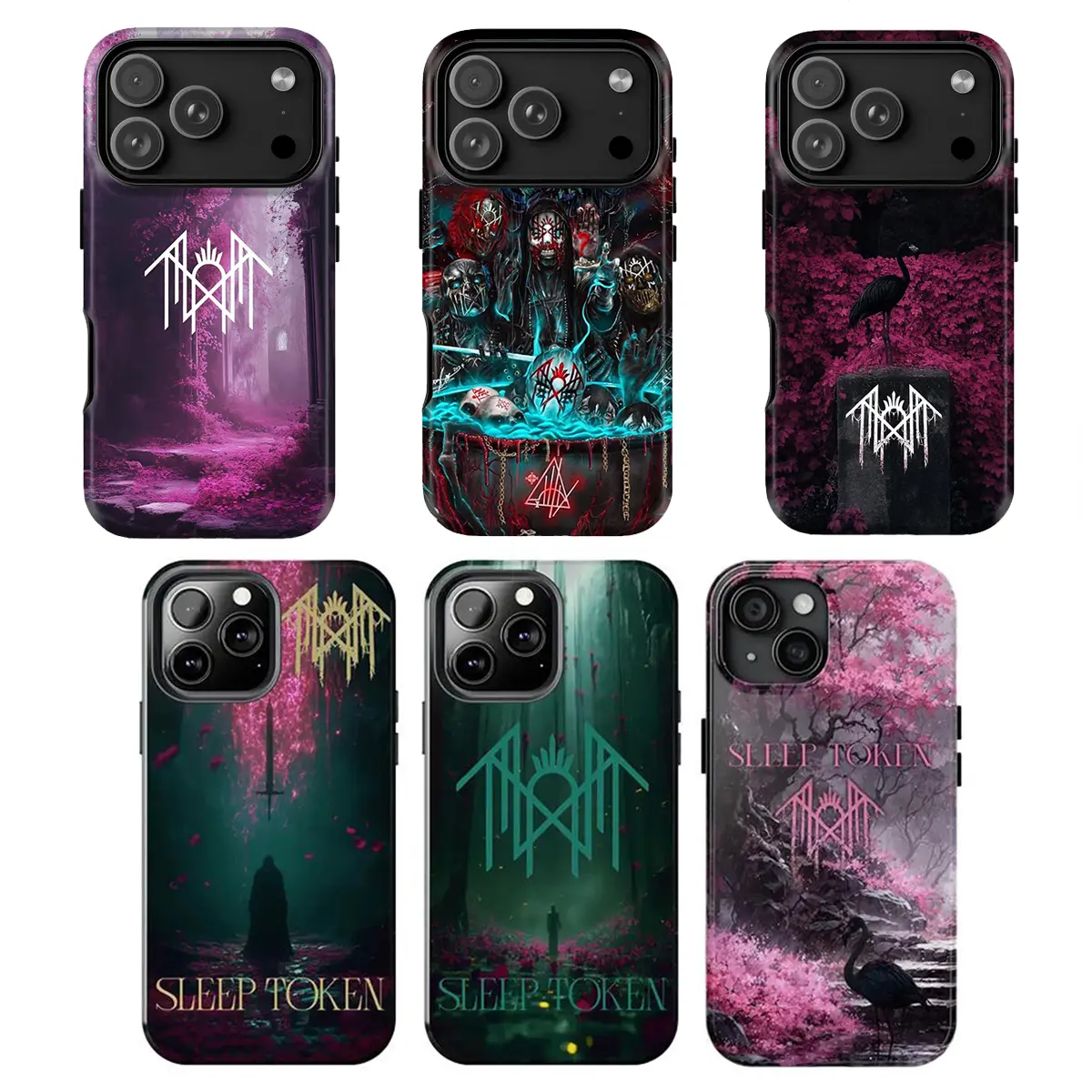 Sleep Token Totem Custom Phone Case - Dark Aesthetic Polycarbonate Soft Cover, Wireless Protection, Flat Print, Impact Resistance, iOS/Android Accessories, Compatible with iPhone 11+-17 Pro Max, Samsung S21-S26 Ultra, Fan Gift for Christmas/Birthday, Impa