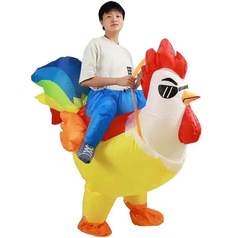 Adult Rooster Cosplay Inflatable Costume Kids Animal Anime Dress Suits Carnival Halloween Party Costumes for Man Woman, Clothes, One Size