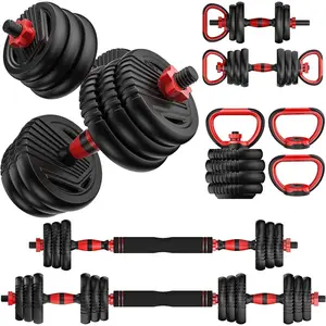Adjustable Dumbbells, 20/30/45/70/90lbs Free Weight Set with Connector,5 in1 Dumbbells Set Used as Barbell,Kettlebells,Push up Stand,ness Exercises  Home Gym  Men/Women