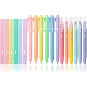 - Aesthetic Highlighters and Gel s, 18 Pack, Pastel Colors  Highlighters No Bleed, Colored Ink Gel s,  Dry and No Smear for  Journaling, Planner, School Supplies