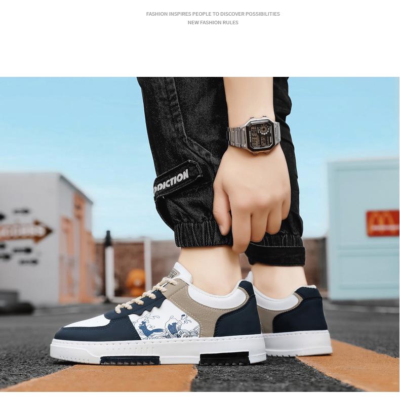 Plus-size men's shoes 2026 new spring sneakers, trendy versatile soft-soled sports casual white shoes