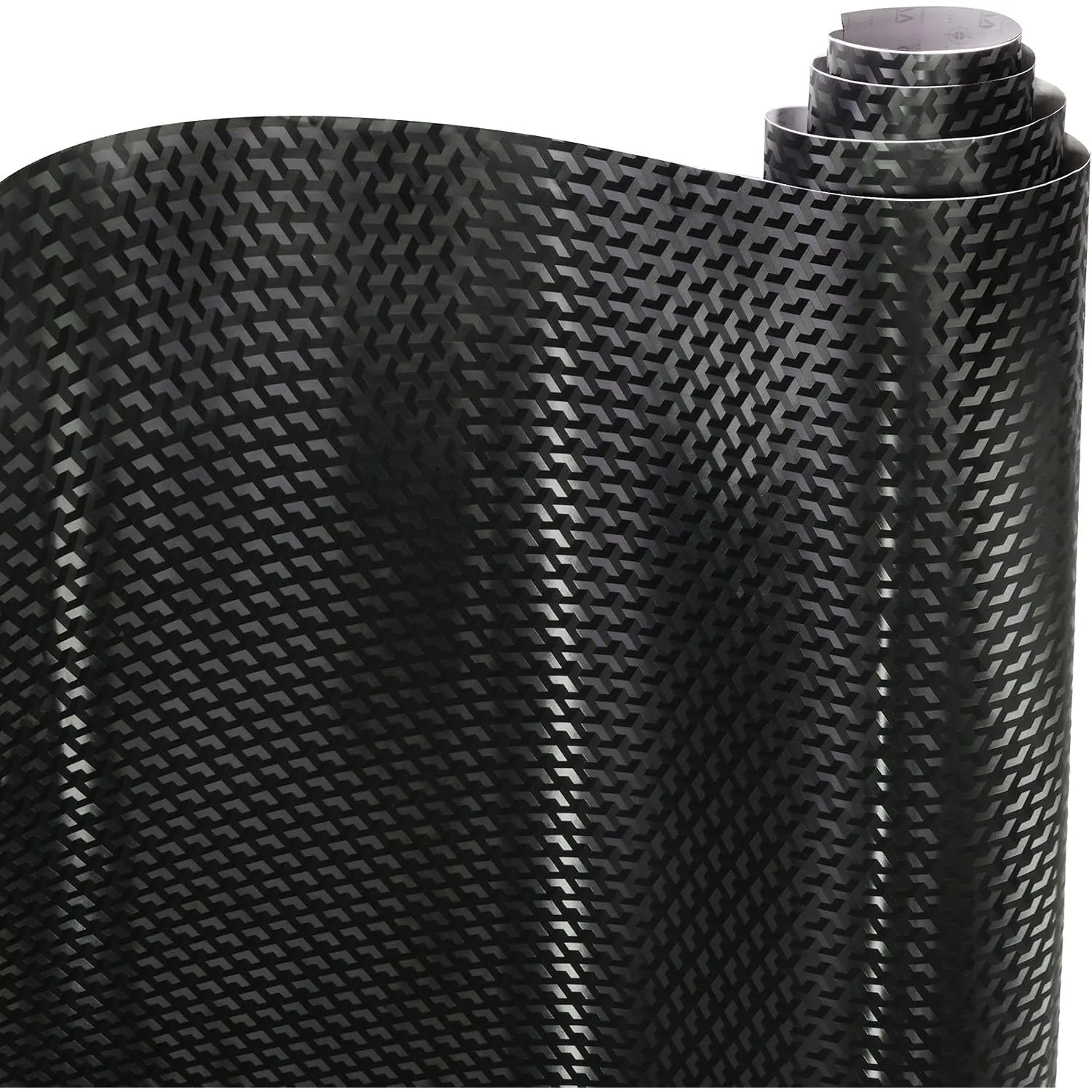 Designer Black Carbon Fiber Vinyl Wrap (Triangle Carbon, 1ft x 5ft)