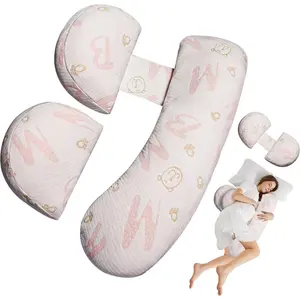 Pregnancy Maternity Pillow for Sleeping, for HIPS, Backs, Legs, with Detachable and Cover