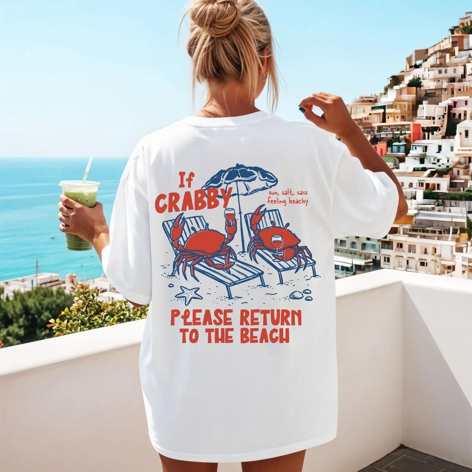 If Crabby Return To Beach Shirt, Summer Ocean Shirts, Graphic Summer Tshirt, Summer Vacation Tee, Sun Salt Sand Beachy Tee