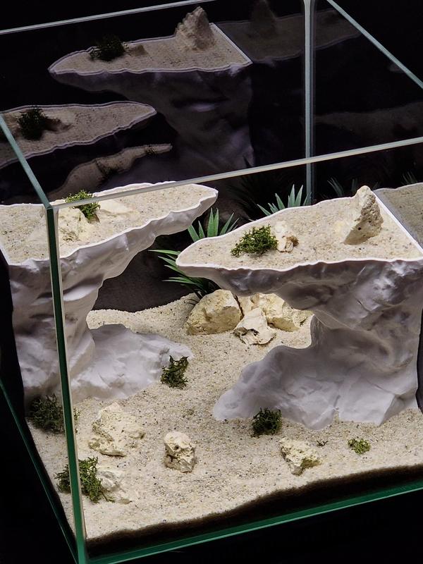 3D Printed Aquarium Rock Cave Decorations, No Assembly Required, Realistic Habitat for Reptiles, Small Fish, Aquatic Pets, Tank Accessories