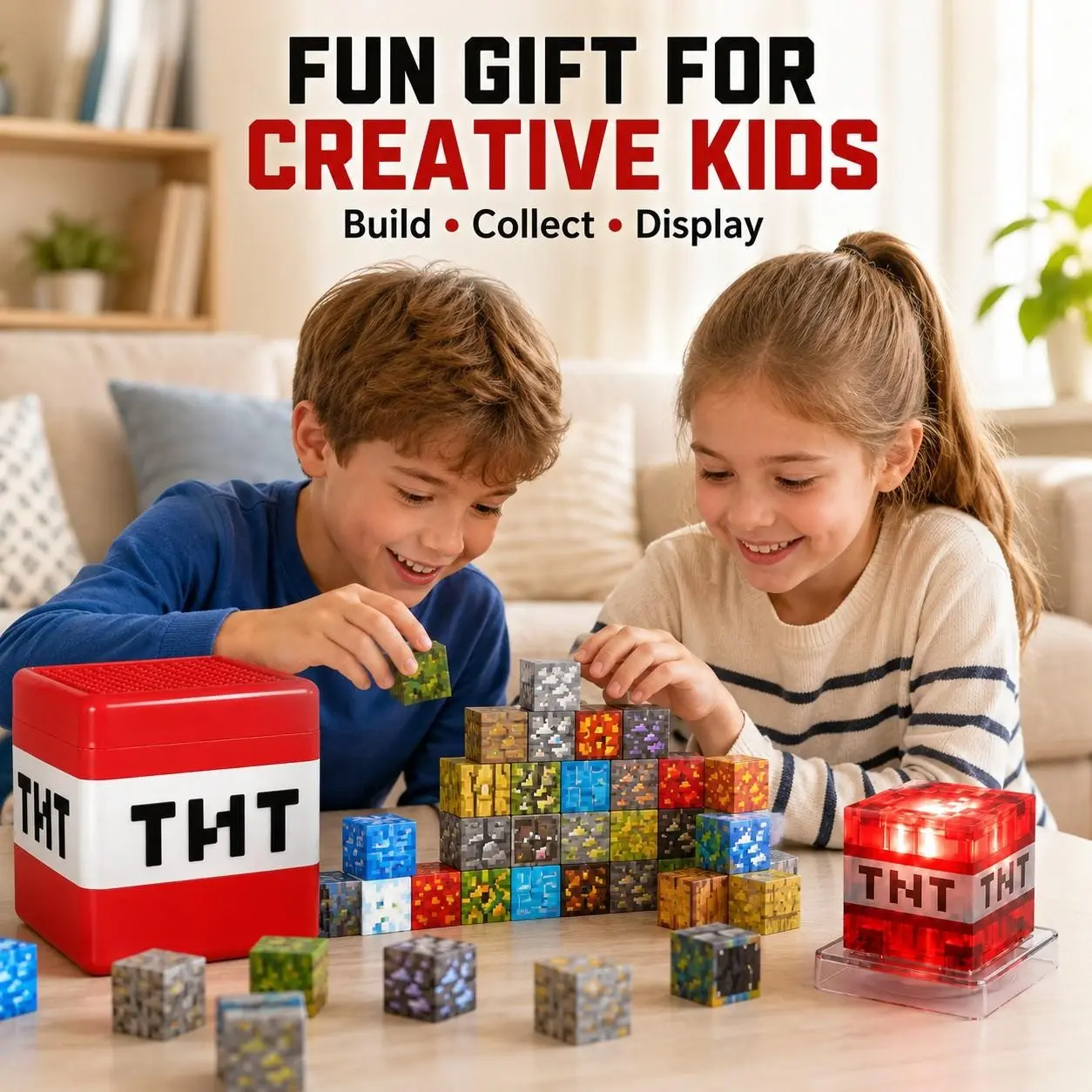 Glow Magnetic Tile Building Blocks Set with Storage Box, 100/150/200 Pcs Glowing & Regular Pieces, Montessori STEM Sensory Toy for Kids 3+, 3D Spatial Creative Stacking Playset, Christmas & Birthday Gifts for Boys Girls