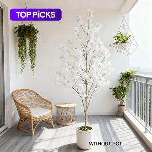 artificial cherry tree plant branches, plastic plants, plastic silk flower design leaves, indoor outdoor ornament, realistic artificial plant for wedding hotel office party home decor, artificial trees, artificial flowers