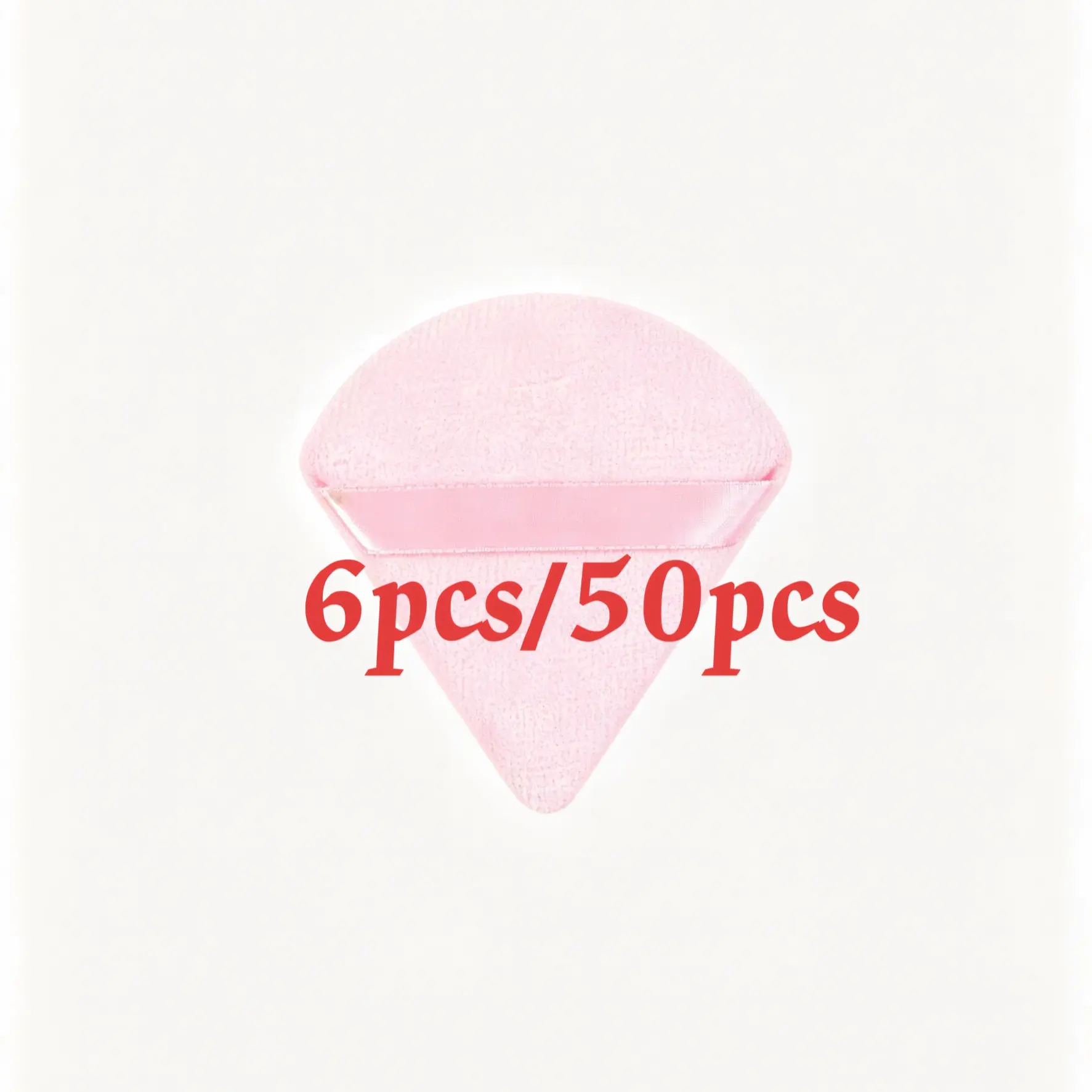 6/50 Pack Soft Velvet Makeup Powder Sponge, Triangle Powder Puff, Fragrance-Free, &, Dense & Fluffy, Even Application Tool