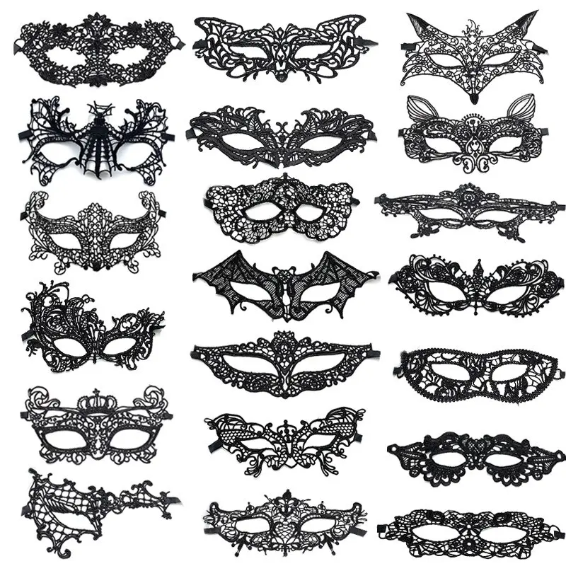 15-Pair Couples Mask Set with Sexy Lace Eye Masks and Venice Style Masks, Perfect for Valentine's Day Costumes, Elegant Cosplay Accessories