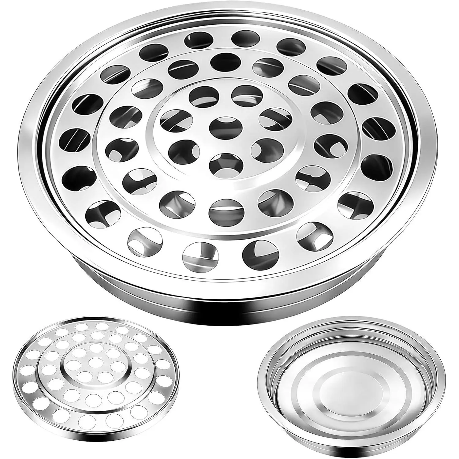Communion Trays Holds Up to 40 Cups, Stainless Steel Communion Set for Church Communion Bread and  Service, Stackable Tray (, Lid, Cups Not Included)