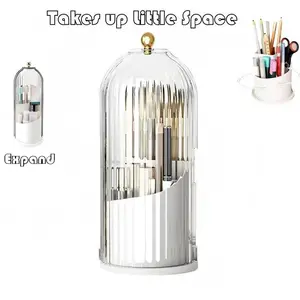 Rotating Electric Toothbrush Holder with Cover, Dustproof Toothpaste Rack, Bathroom Vanity Storage Box, Creative Gift for Father's Day