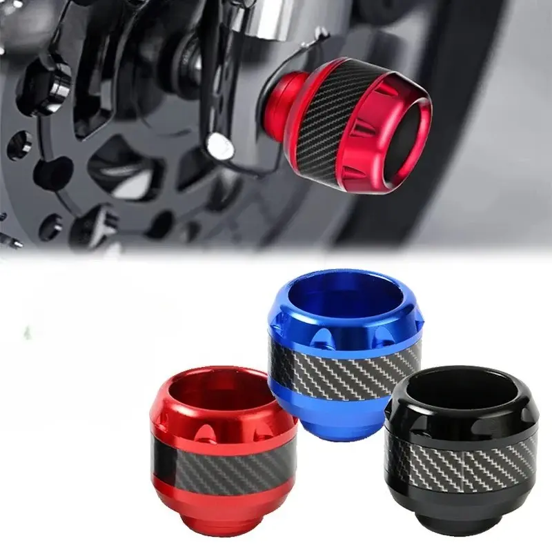 4-Piece Universal Motorcycle Wheel Crash Guards Protector, Front and Rear Shock Cup Protection, Aluminum Alloy Off-Road Fork Slider Cups, Motorcycle Accessories