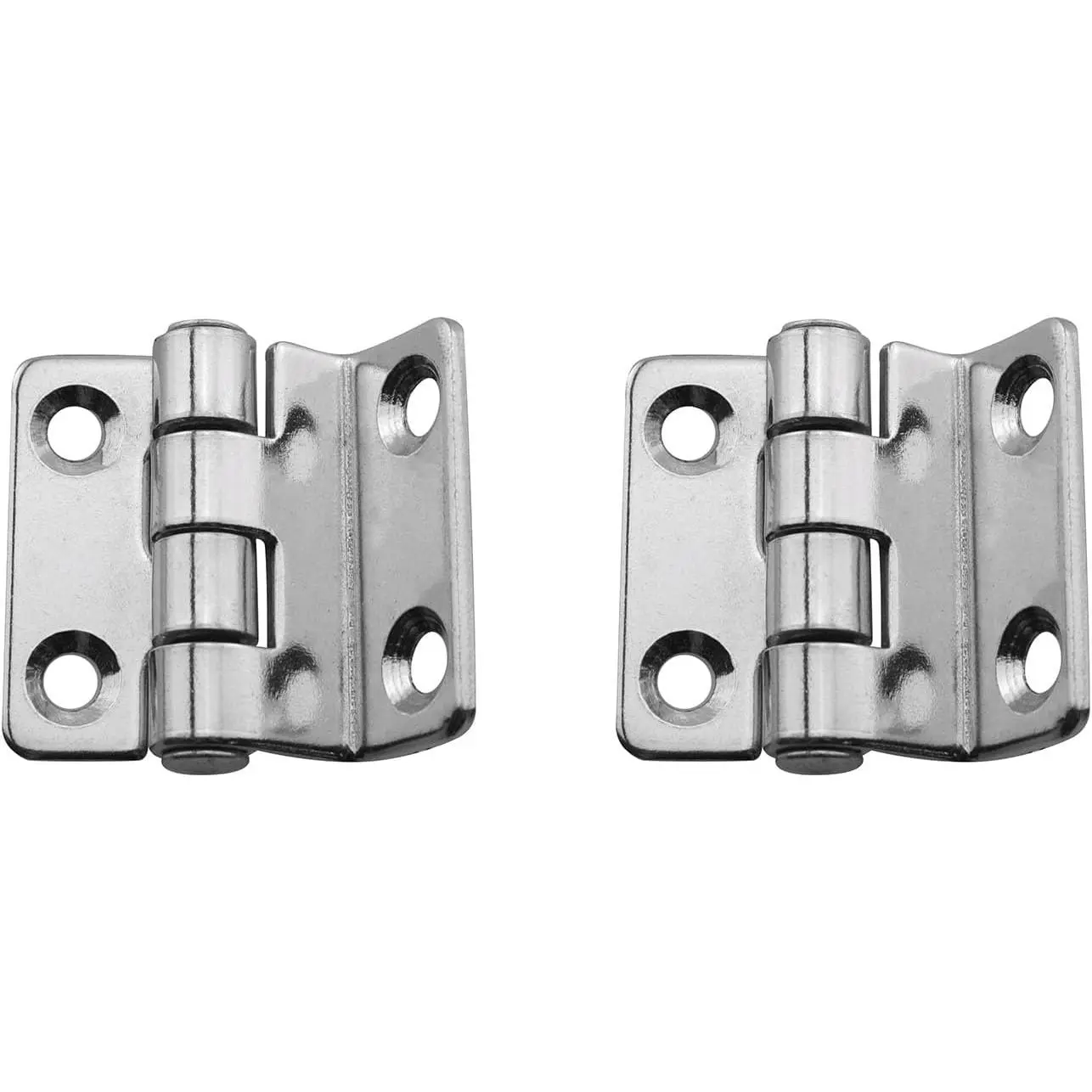 2 count 304 Stainless Steel Chest Hinges 1.5-inch Offset Door Hinge Fold Retro Hinges for Door, Locker, Cabinet, Furniture