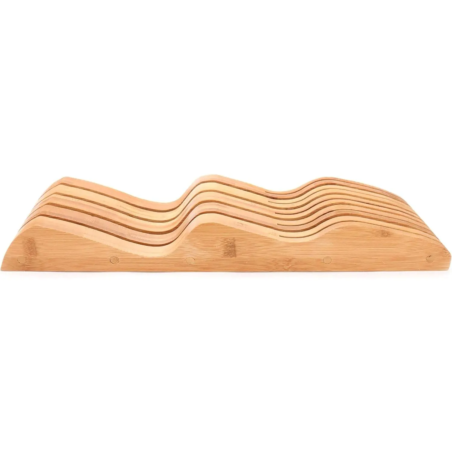 Bamboo Knife Block Holder, 9 Knives Dock, In-Drawer Knife Drawer Organizer, Perfect for Home and Chefs, Premium Knife Holder, Gifts, Housewarming, Knives Not Included