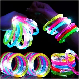 24Pcs Glow in the Dark Party Supplies for Kids/Adults, Flashing Light up Toys LED Bracelets 4th of July Glow Sticks, Party Favors Carnival Birthday Concert Gifts Accessoryfidget toys