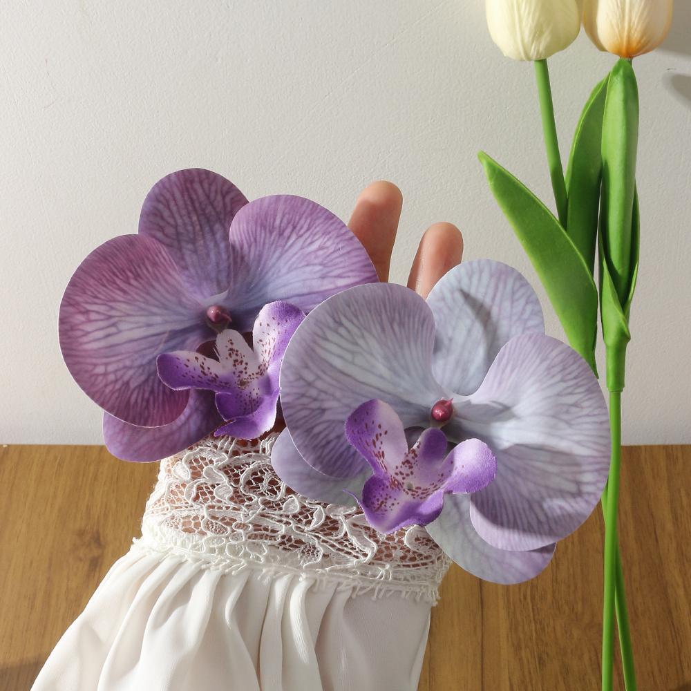 3/5/10Pcs Butterfly Orchid Artificial Flowers for Home Room Decoration Wedding Bridal Accessories Headwear Hair Clips DIY Gifts
