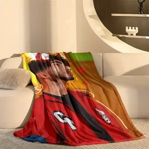 One patterned flannel blanket, comfortable and warm, easy to clean and durable, high-definition printed nap blanket, perfect for the living room, office, sofa, dormitory, travel blanket - the ideal gift for dormitory accessories.