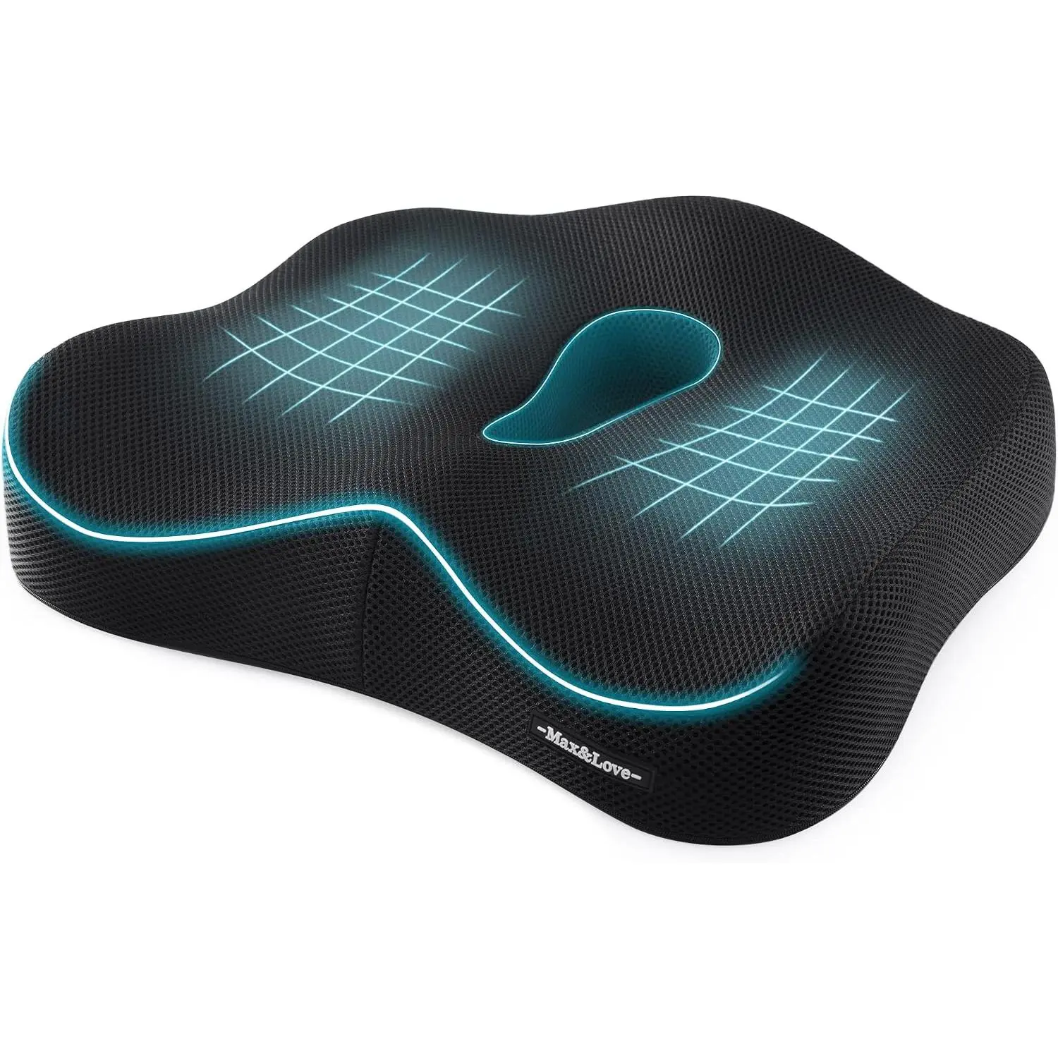 Seat Chair Cushion for Relieves Back Sciatica Pain Tailbone Pain Coccyx Degenerating Disc Orthopedic Osteoarthritis Prostate Cushion Low Back Pain Cushion Hip Shaping (Black mesh)