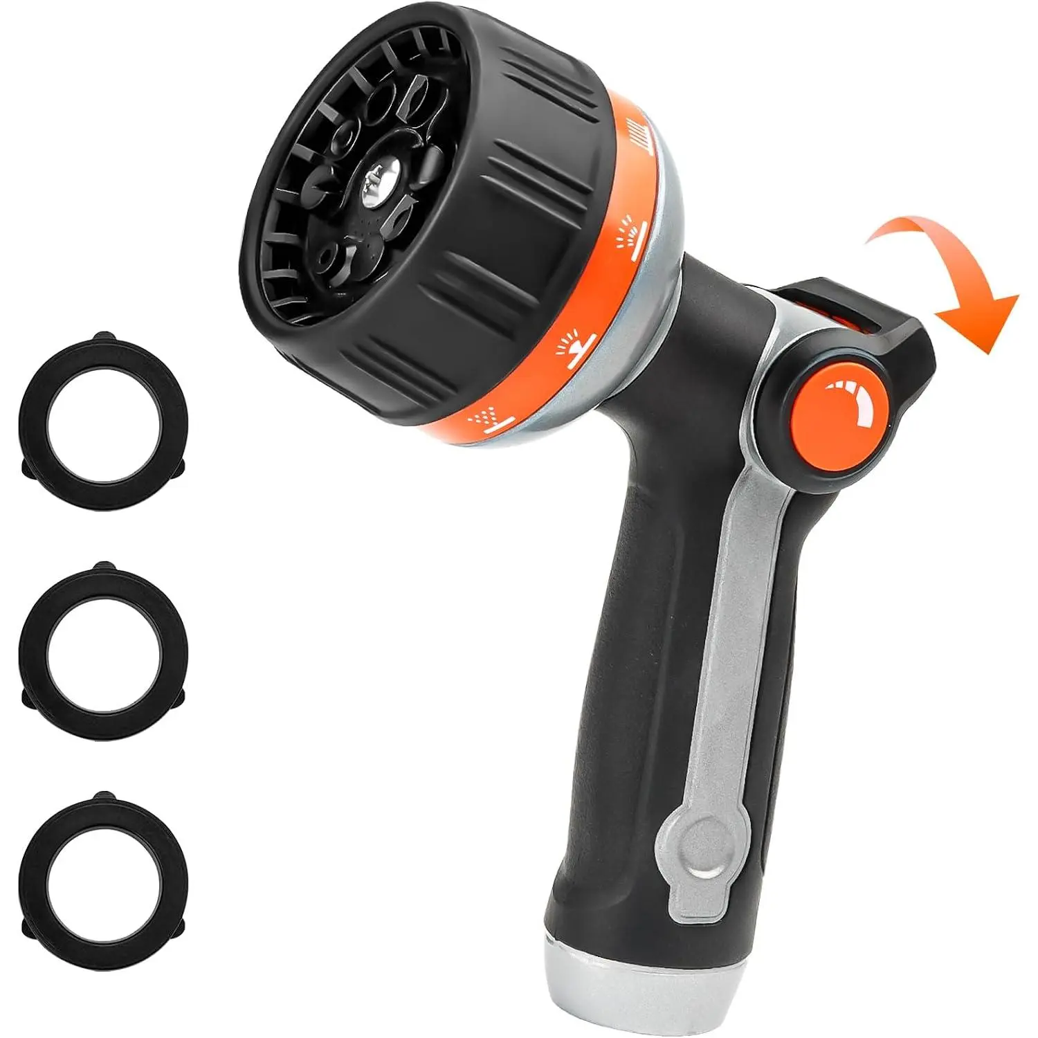 Garden Hose Nozzle Sprayer, Heavy Duty Metal with 10  Patterns | High , Thumb Flow Control, /Off Valve, Leak Proof, Ideal for Watering , Lawns,  &  Washing