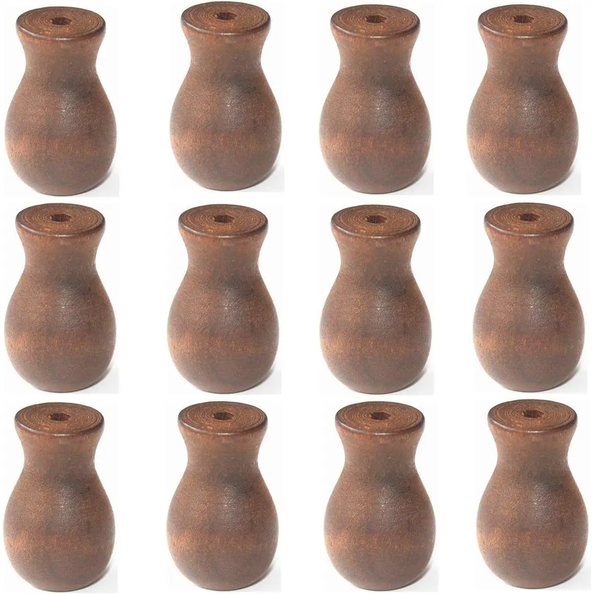 12 count Brown  Tassel for Window Blinds White Cord Knobs Wooden  Ball Pulls for Curtain Craft