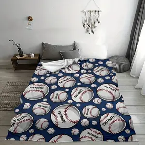 [All-Season Blanket]Personalized baseball-themed printed blanket. Warm and comfortable flannel blanket. The perfect gift for any season.