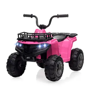 Electric ATV for Kids 12V - Children's Quad with Channeled Wheels - High/Low Speed, LED Lights, Music, Radio, Battery Indicator
