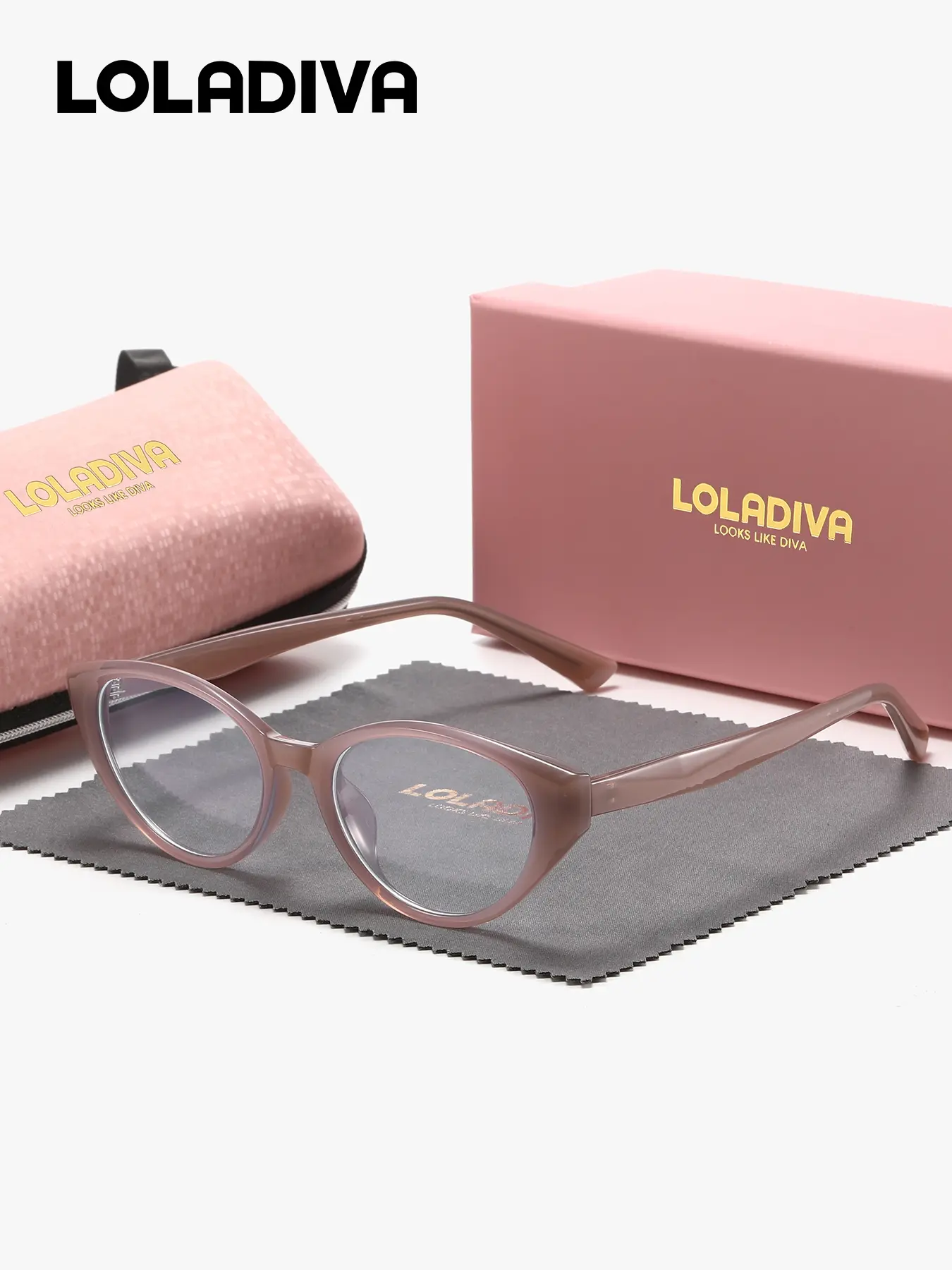 LOLADIVA 1 Piece Unisex Vintage Full Frame Plaon Glasses Comfortable Oval Frame Plaon Glasses