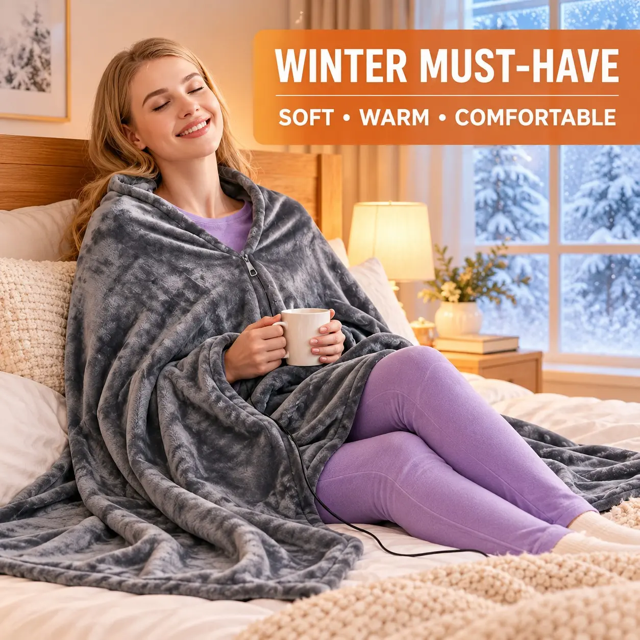 Electric Heated Blanket, 8-Zone Heating Wearable Shawl, Soft Flannel, Sofa Bed Office Nap Warm Blanket, Unisex Winter Warmth Essential