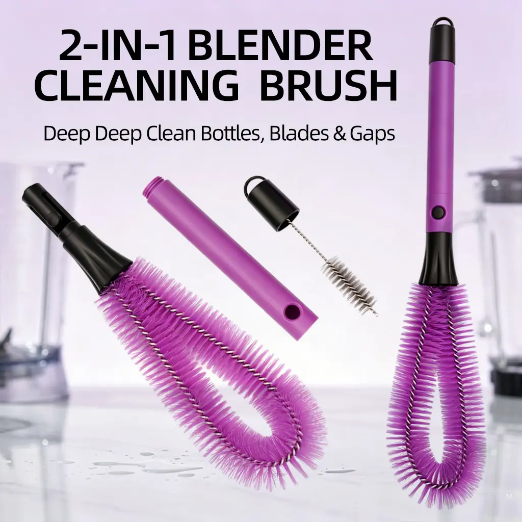 Two-In-One Blender Cleaning Brush, Compatible with Blenders and Food Processors, Deep Clean, Essential Home Cleaning Tool