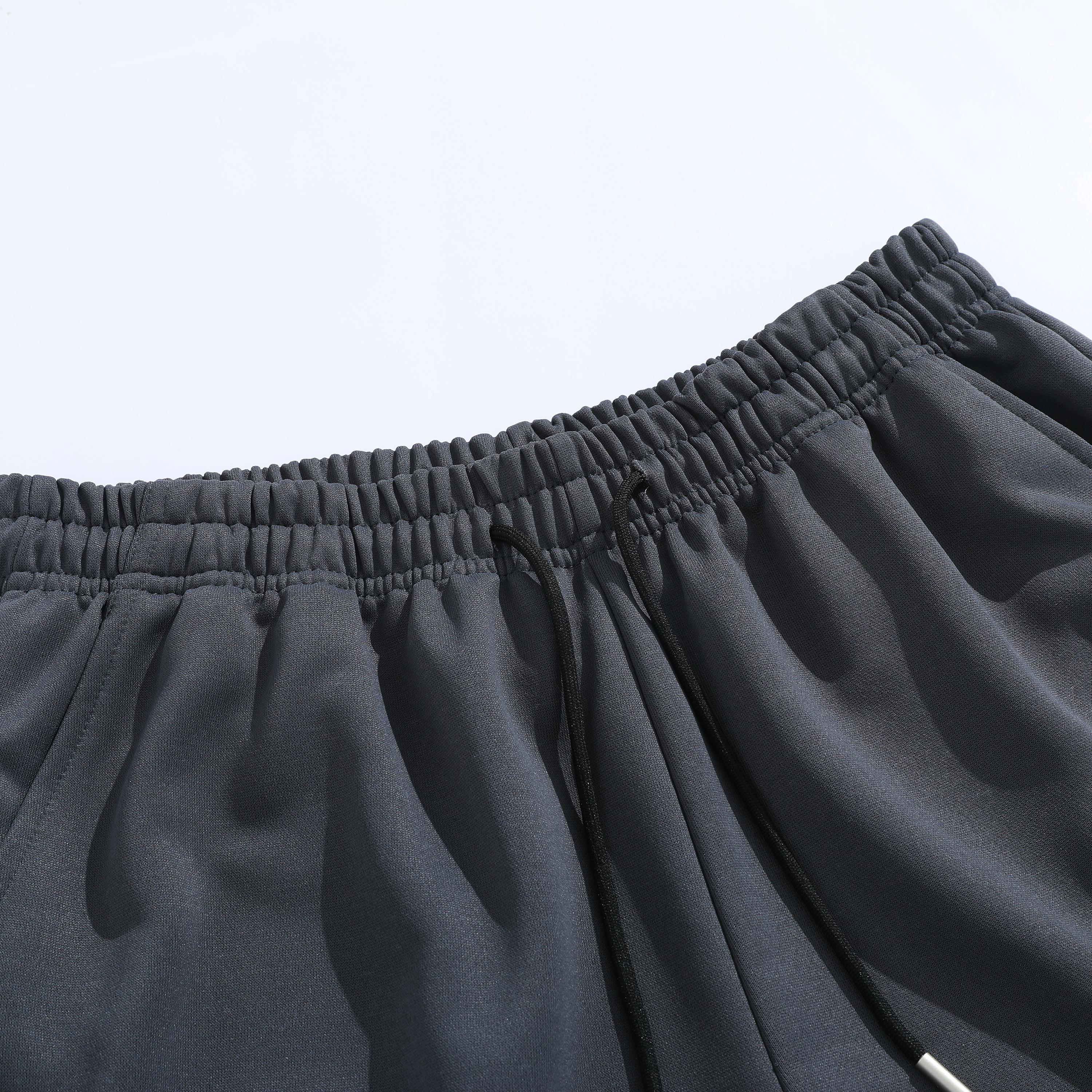 Men's Classic Drawstring Sports Shorts - Gray, Elastic Waist Polyester Fabric, Relaxed Fit, Breathable Light Summer Bottoms with Pocket for Daily Casual Wear