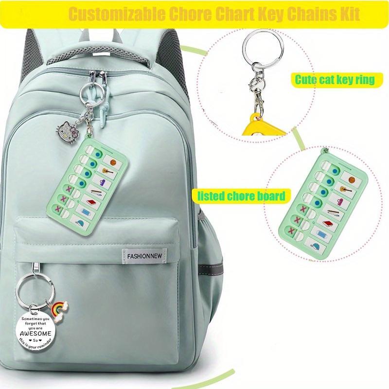 Daily Planner Keychain, 2 Counts Chore Chart & To-do List Organizer, Portable Compact Daily Planner Keychain for On-the-go