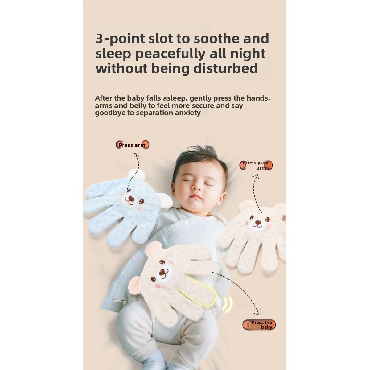 Baby handheld vibrating soothing toy, prevents startle reflex, relieves colic in 2-month-old infants, with automatic patting to aid sleep. Not applicable.