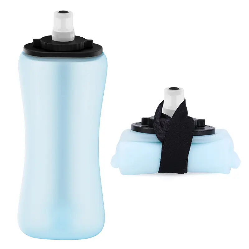 Handheld Collapsible Running Water Bottle - Lightweight Soft Flask for Marathon, Trail Running, Gym