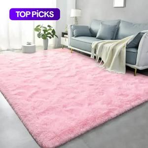 minimalist solid fluffy large rug, cute house accessories durable soft rectangle carpet with non slip backing, modern shaggy rug, home decorative rugs bedroom living room, comfortable floor rug, household items, unique rugs, decorative area rug
