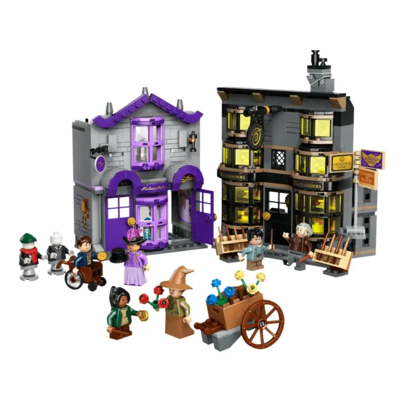 New 744-Piece Diagon Alley Wand Shop and Robe Shop Toy Building Set, Adult and Child Toy Gift, Boy Girl Birthday Present