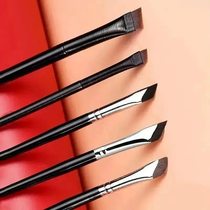 5/7 Piece Eye Makeup Brush Set, Precision Angled Brow Brush, Fine Tip Eyeliner & Detail Waterline Brushes, Professional Cosmetic Tools for Eyebrow Definition, Soft Glam Daily Beauty Looks